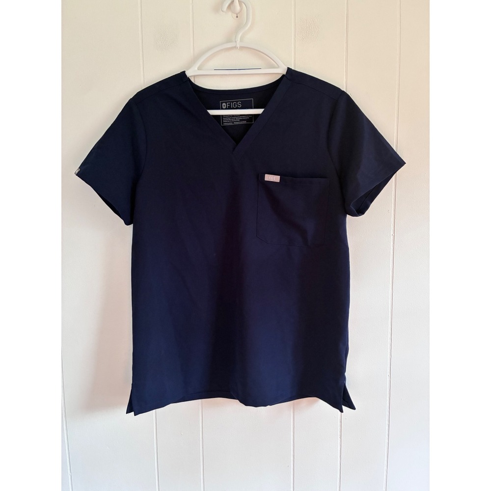 FIGS Catarina One-Pocket Scrub Top Navy Blue Technical Collection Medium M